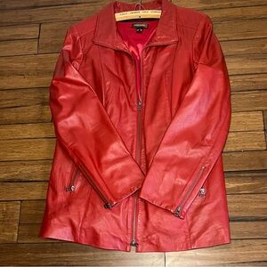 Danier Women's Red Leather Jacket